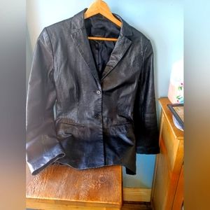 BCBGMAXAZRIA Women’s Genuine Leather Black Jacket Size 6